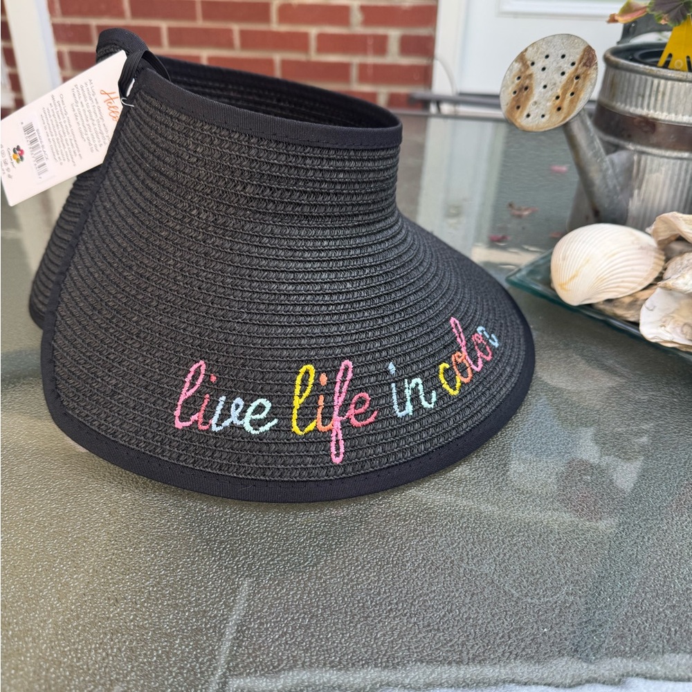 Lug Black Visor with Colorful Embroidery